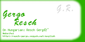gergo resch business card